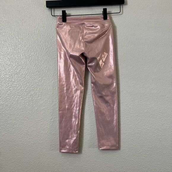 Cat & Jack wet look glitter shine leggings light pink rose gold - Picture 4 of 6